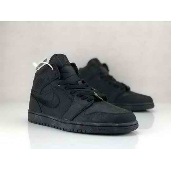 Nike Air Jordan 1 Mid Black Silk Men Shoes